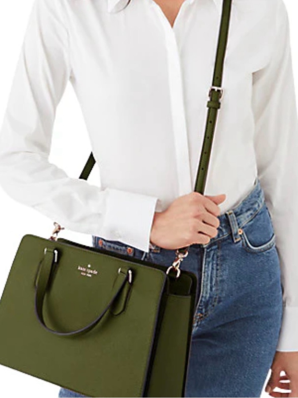 kate spade Laurel Way Reese Satchel Purse Enchanted Green